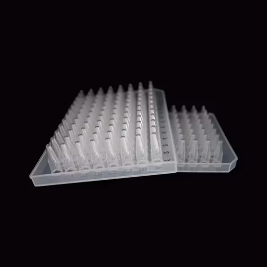 Tubo de PCR de 0,1 ml, tiras de tubos de polipropileno para PCR, tubos de reacción de PCR transparentes, 12 tiras