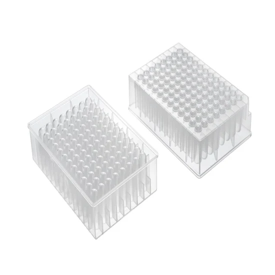 0,1 ml 0,2 ml 1,2 ml 2,2 ml 96 placa de PCR superficial profunda, cuadrada, redonda, transparente, blanca y de plástico desechable